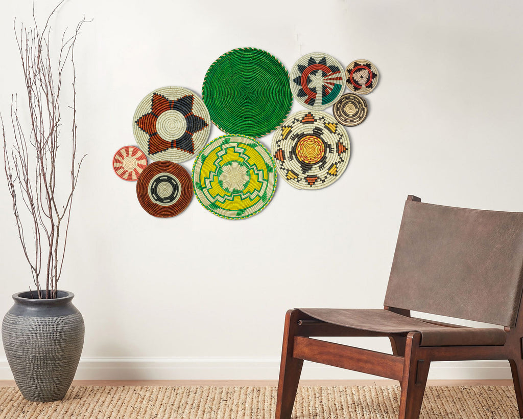 Set of 9 Handwoven wall baskets SET-4-9 N
