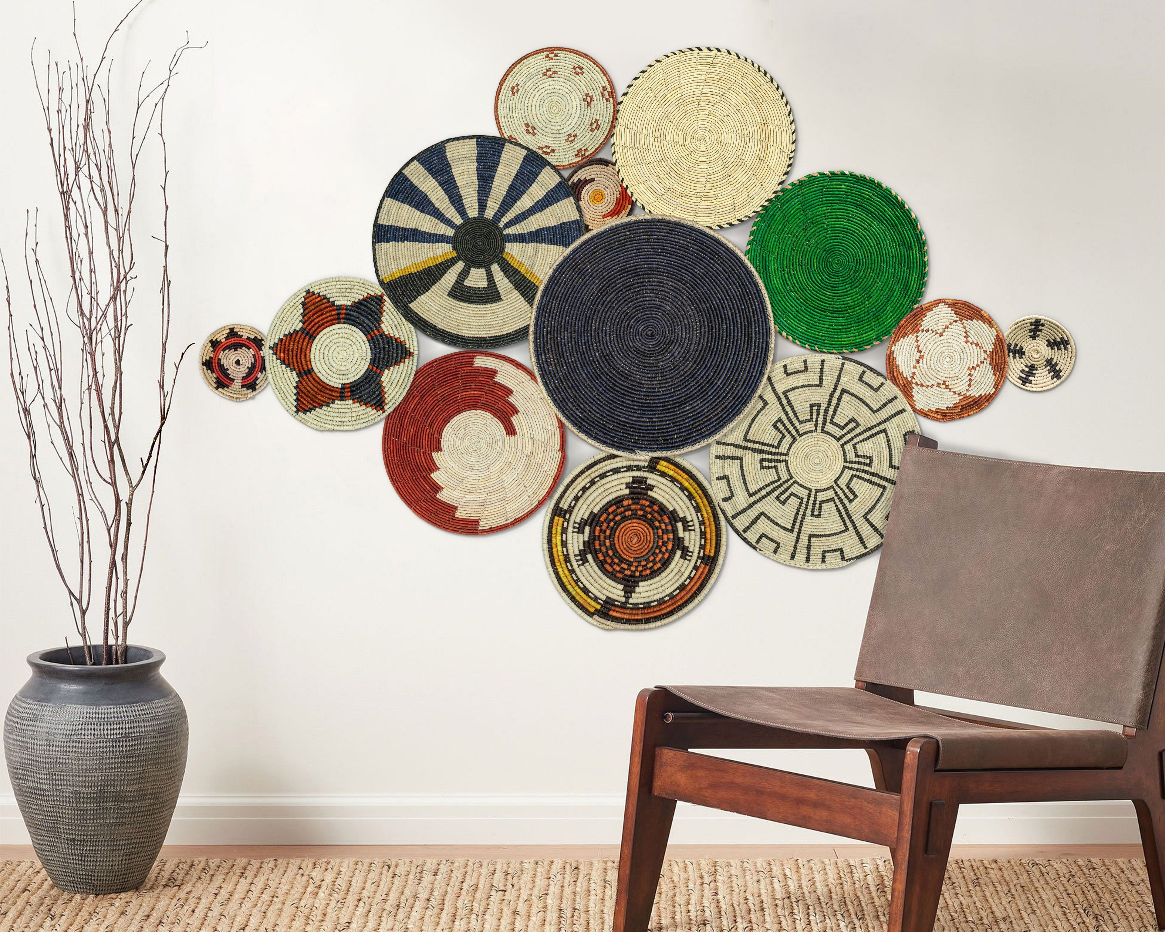 Set of 13 Handwoven wall baskets SET-156-13 N