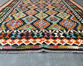 Afghan Maimana Wool Kilim - 8x6 ft