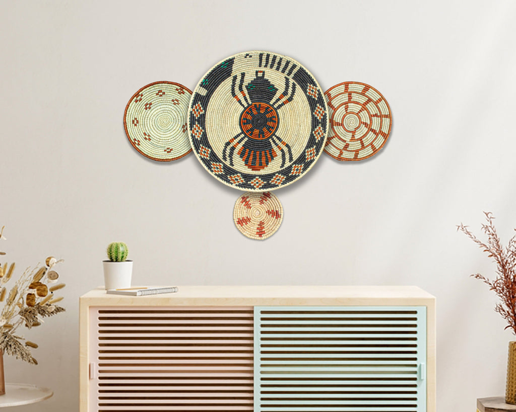 Set of 4 Handwoven wall baskets SET-235-4 N