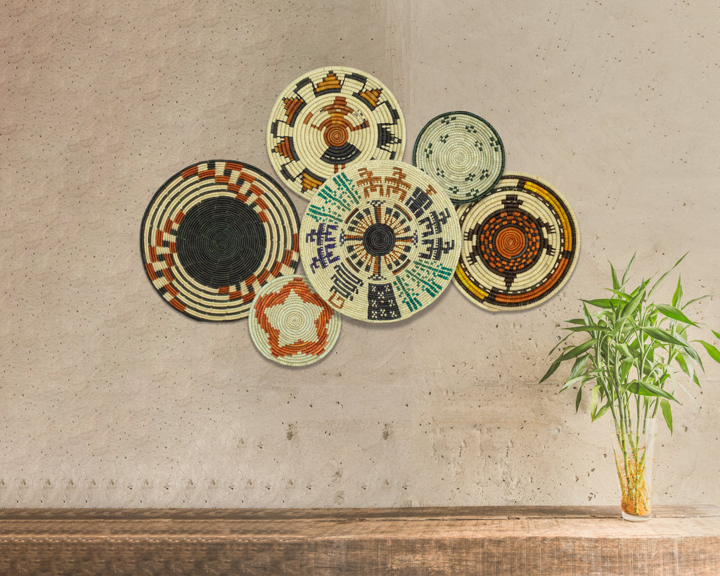 Set of 6 Handwoven wall baskets SET-279-6 N