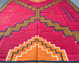 Pueblo Path Large Southwestern-Inspired Wool Dhurrie - 8x10 ft