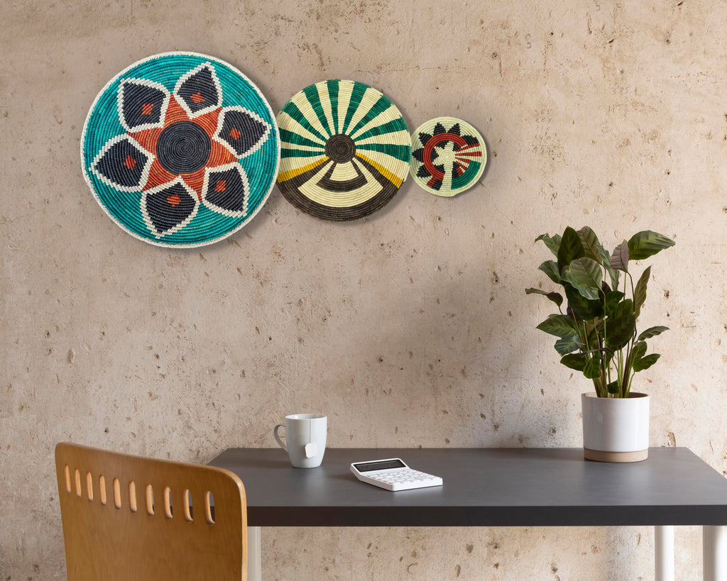 Set of 3 Handwoven wall baskets SET-206-3 N