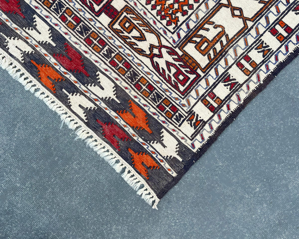 Mashwani Berjesta Afghan Wool Kilim - 6x4 ft