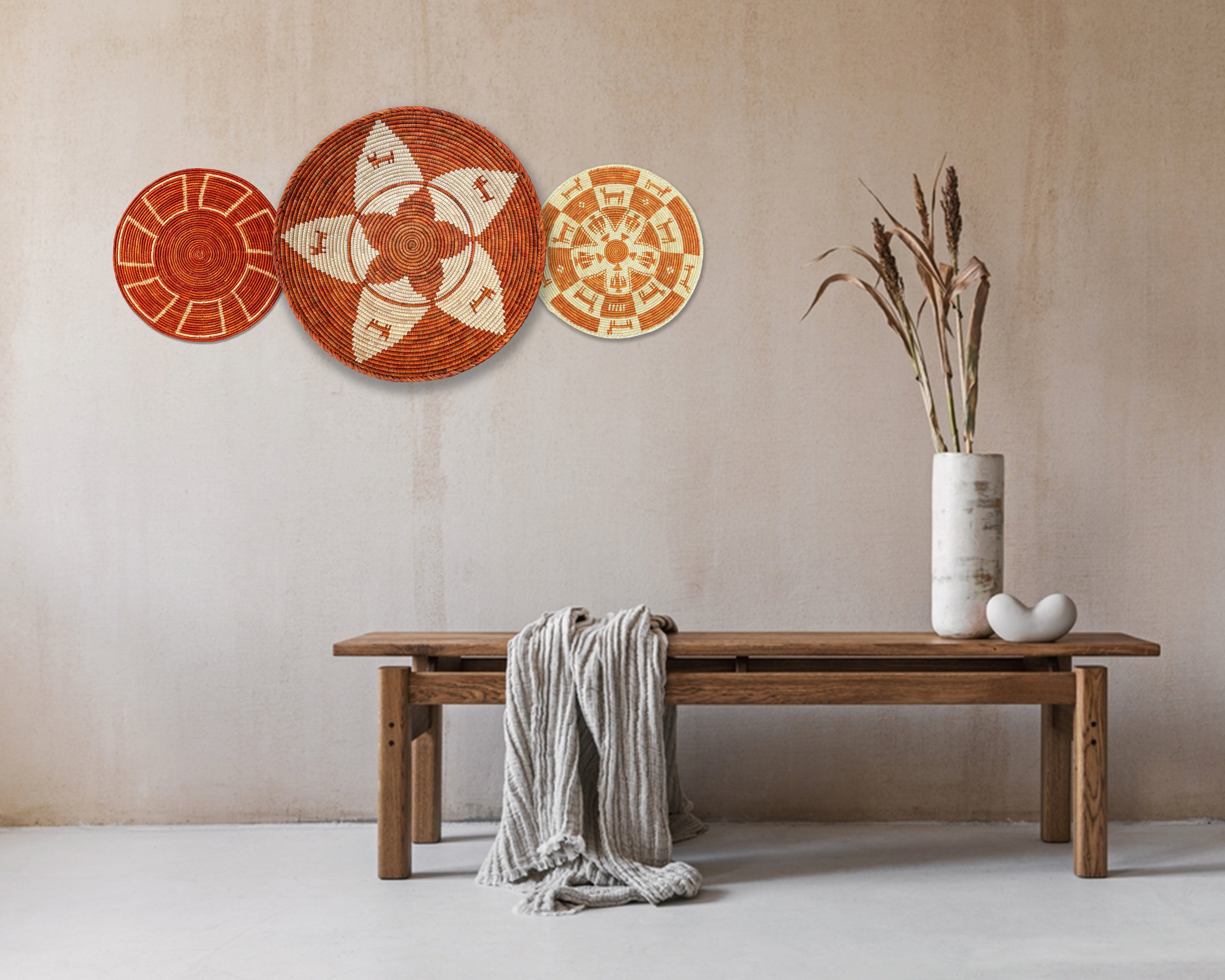 Set of 3 Handwoven wall baskets SET-203-3 N