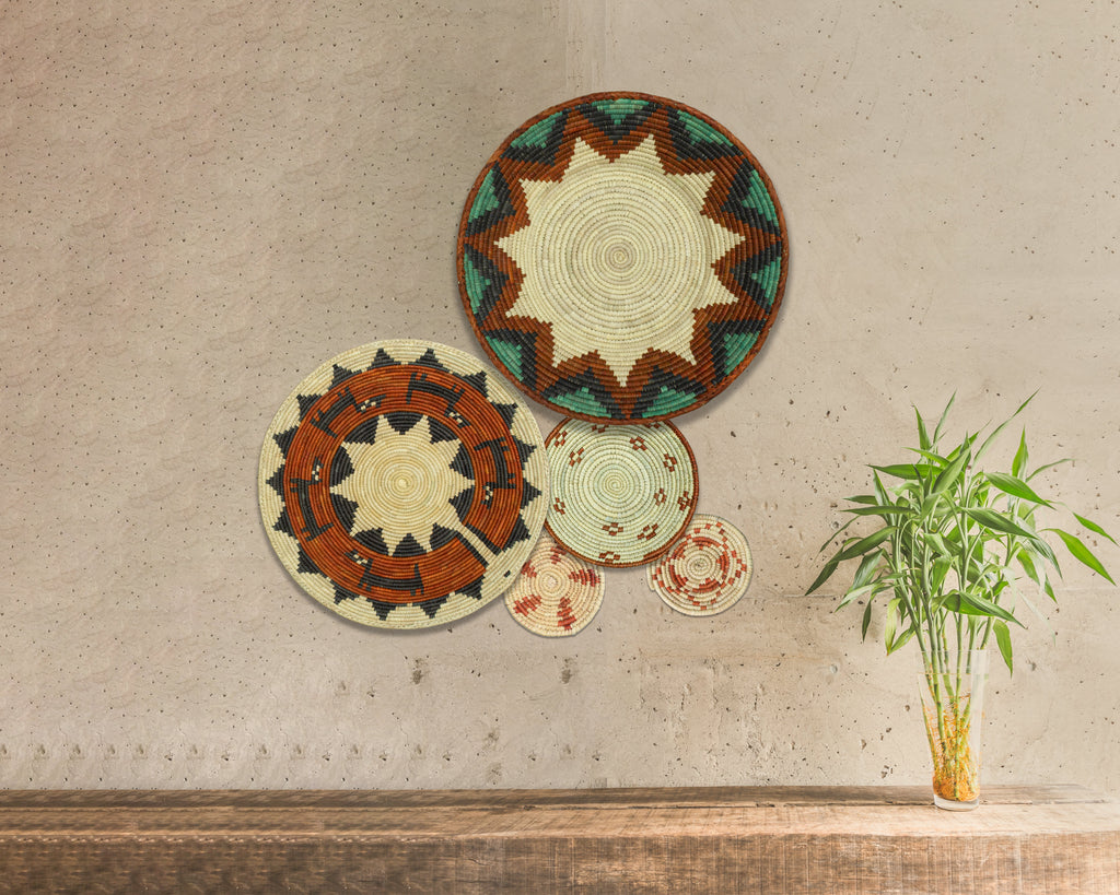 Set of 5 Handwoven wall baskets SET-71-5 N