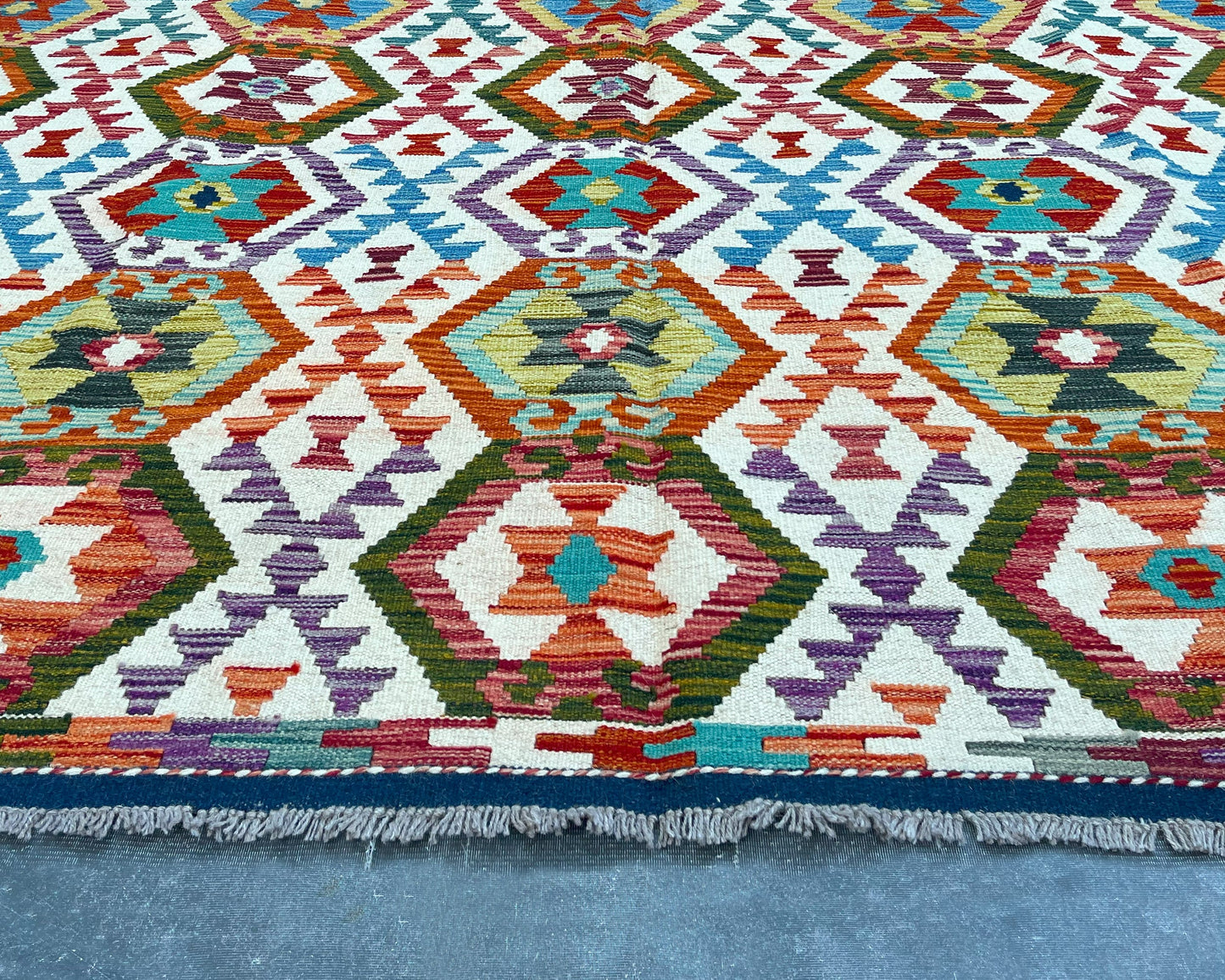 Afghan Chobi Wool Kilim - 10x7 ft KL-187-70