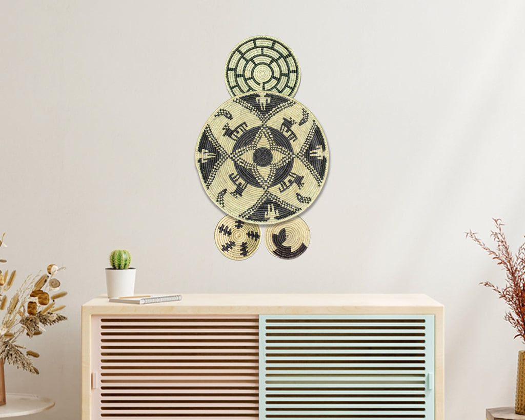 Set of 4 Handwoven wall baskets SET-239-4 N