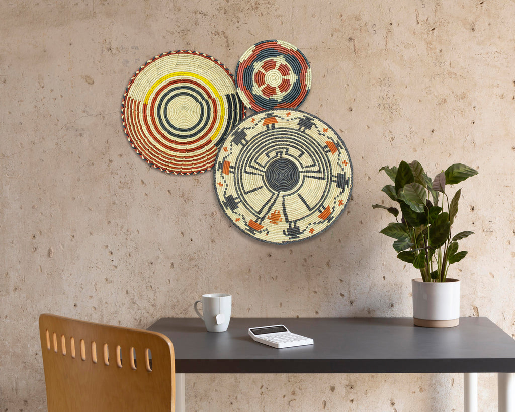 Set of 3 Handwoven wall baskets SET-211-3 N