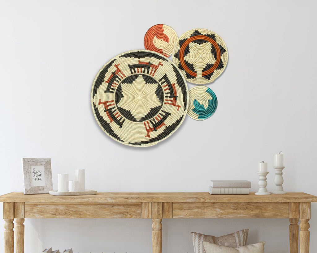 Set of 4 Handwoven wall baskets SET-234-4 N