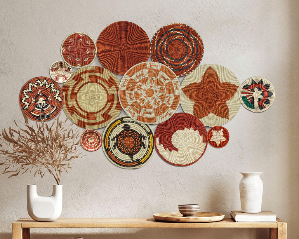 Set of 13 Handwoven wall baskets SET-181-13 N