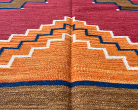 Pueblo Path Large Southwestern-Inspired Wool Dhurrie - 8x10 ft