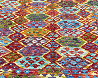 Afghan Chobi Wool Kilim - 10x7 ft KL-185-70