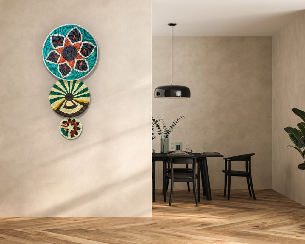 Set of 3 Handwoven wall baskets SET-206-3 N