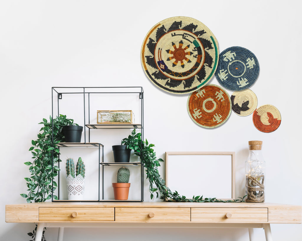 Set of 5 Handwoven wall baskets SET-68-5 N