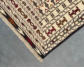 Mashwani Berjesta Afghan Wool Kilim - 6x4 ft