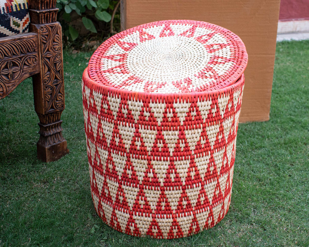 Multi Pyramids Red Large Storage Laundry Basket BL-1212-16