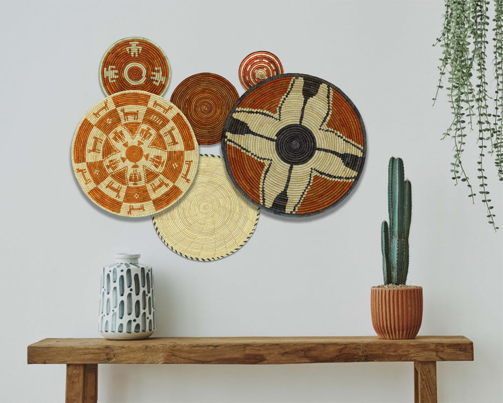 Set of 6 Handwoven wall baskets SET-270-6 N