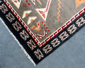 Arrows Navajo Inspired Hand-Knotted Carpet - 6x4 ft