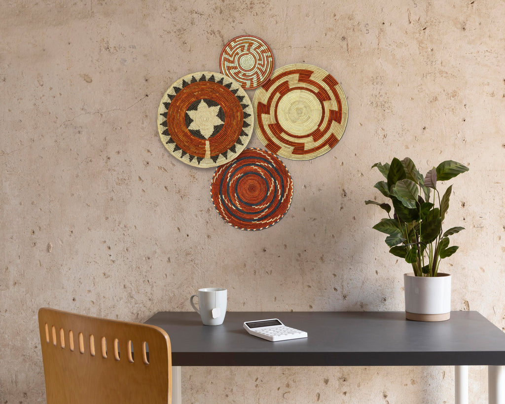 Set of 4 Handwoven wall baskets SET-226-4 N