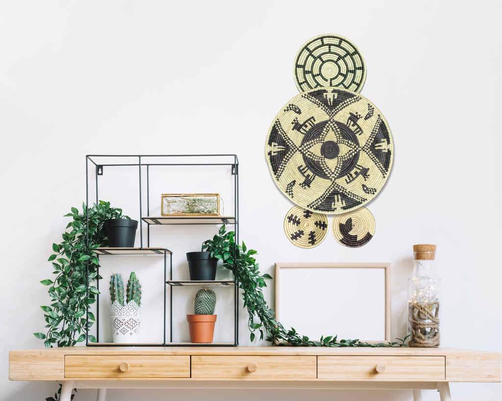 Set of 4 Handwoven wall baskets SET-239-4 N