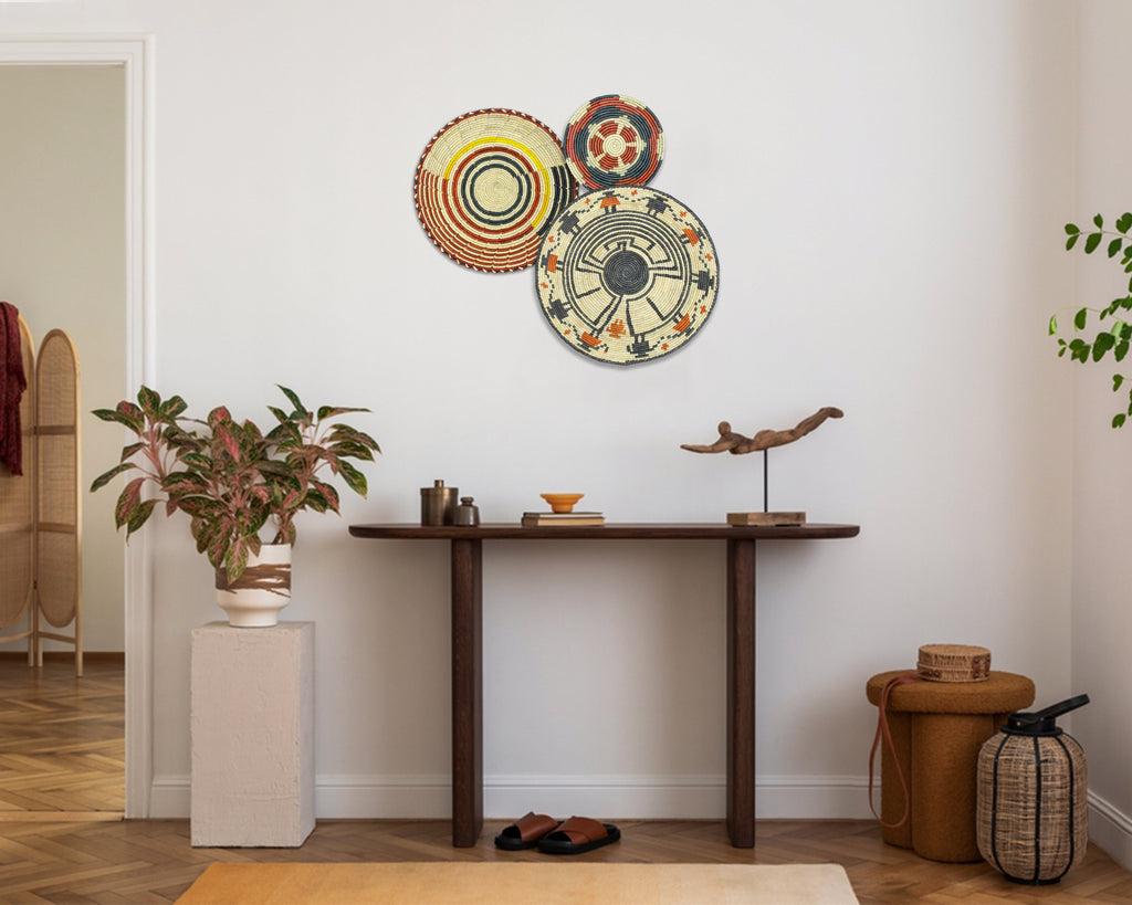 Set of 3 Handwoven wall baskets SET-211-3 N