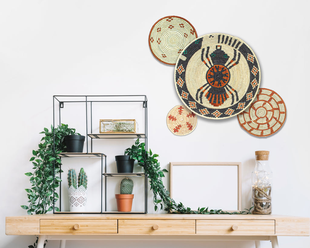 Set of 4 Handwoven wall baskets SET-235-4 N