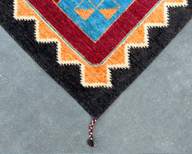 Two Grey Hills Navajo Inspired Hand-Knotted Carpet - 5x7 ft