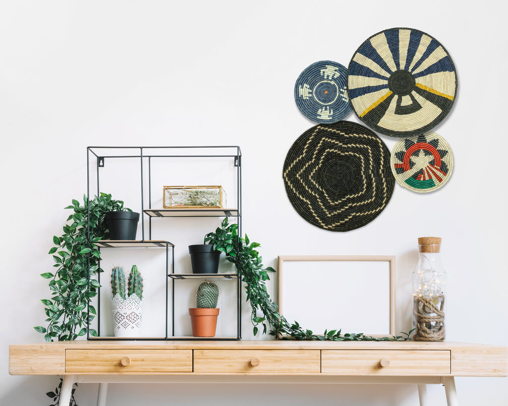 Set of 4 Handwoven wall baskets SET-231-4 N