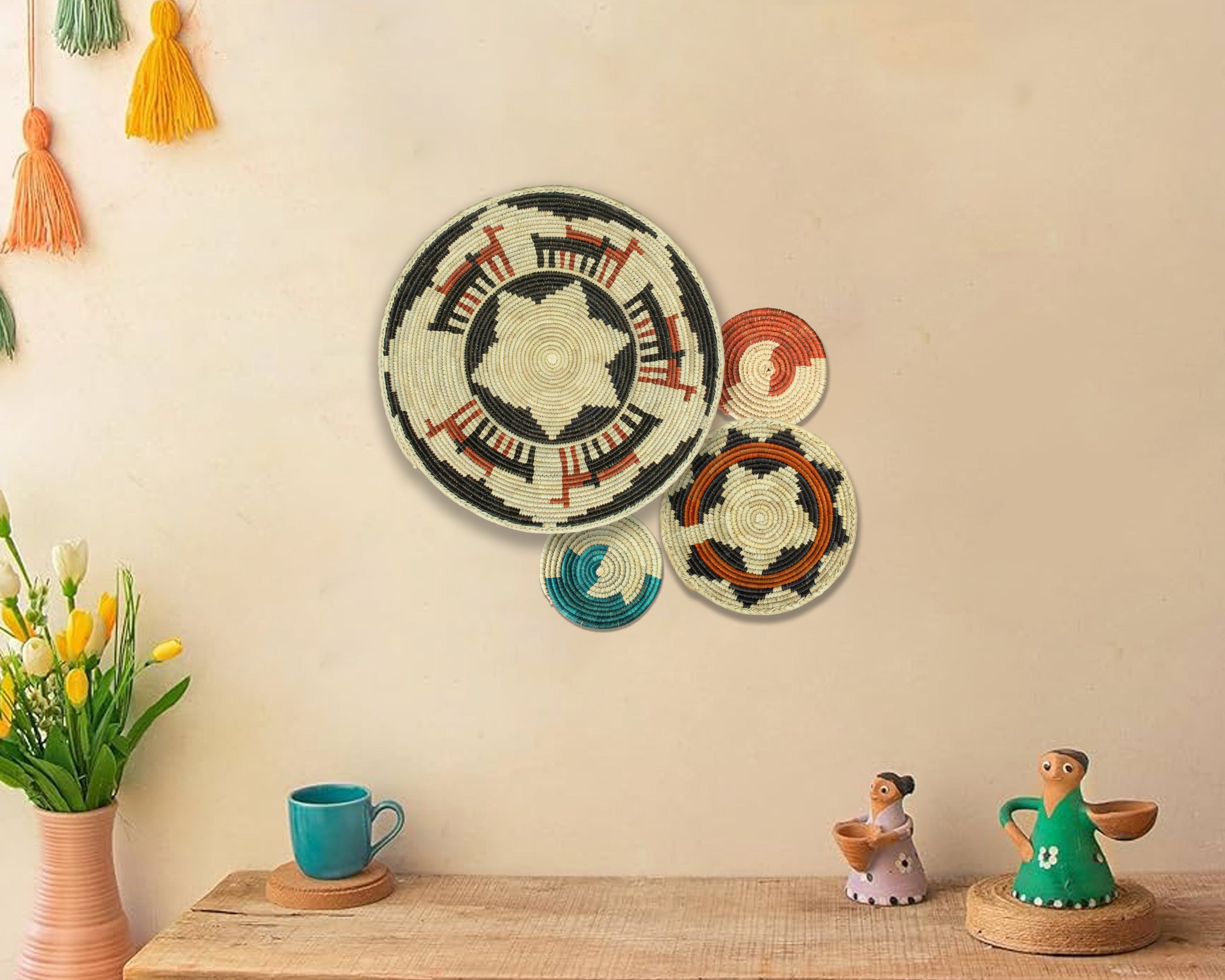 Set of 4 Handwoven wall baskets SET-234-4 N