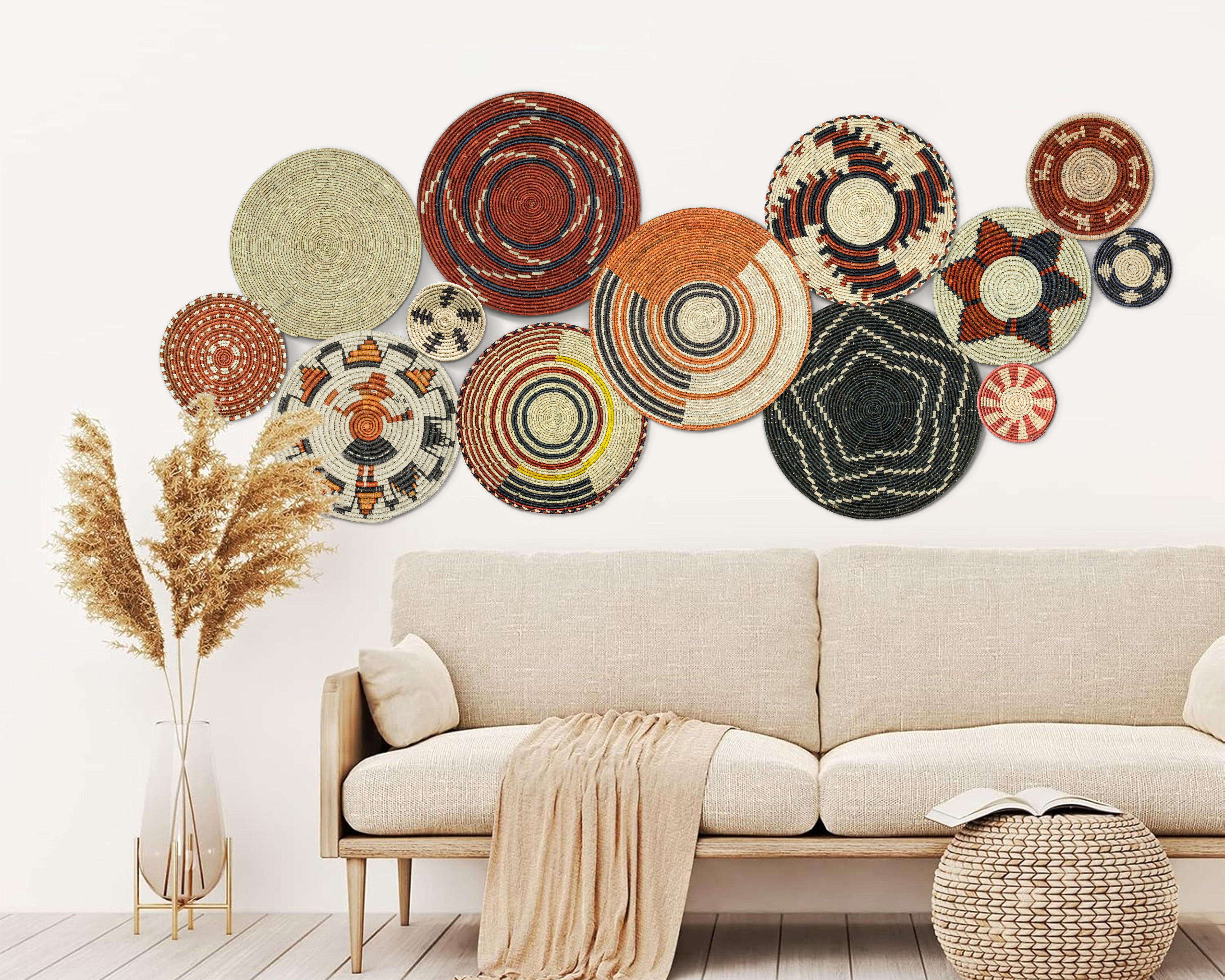 Set of 13 Handwoven wall baskets SET-179-13 N