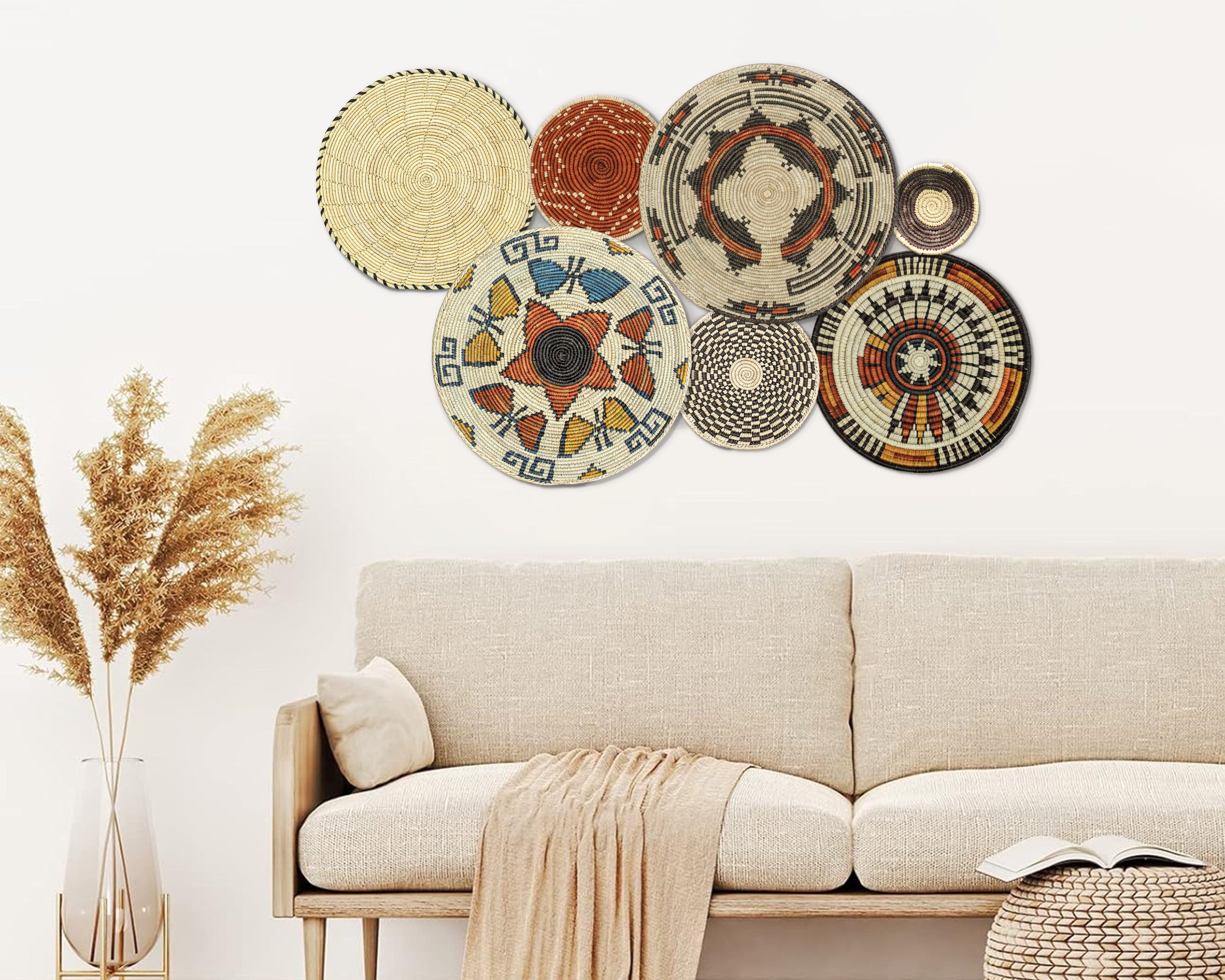 Set of 7 Handwoven wall baskets Set 46-7-N