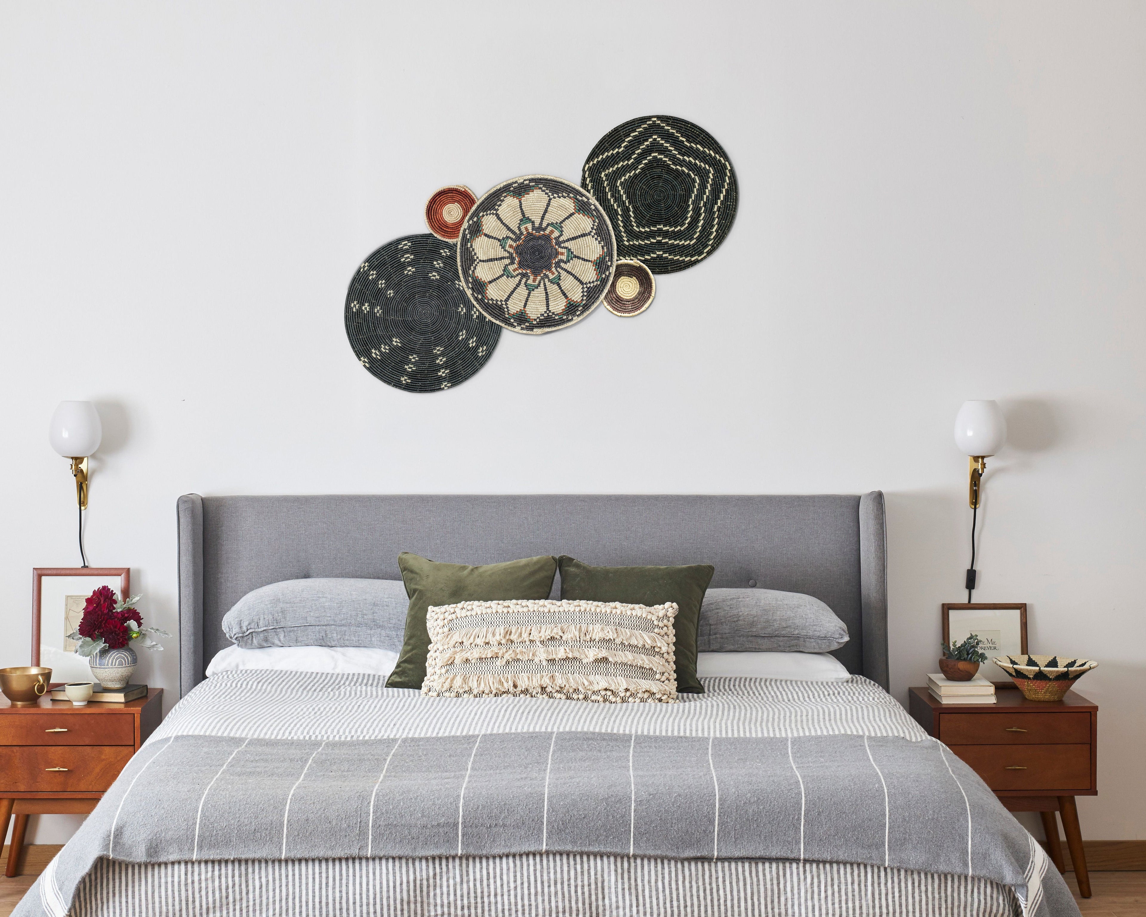 Set of 5 Handwoven wall baskets SET-62-5 N