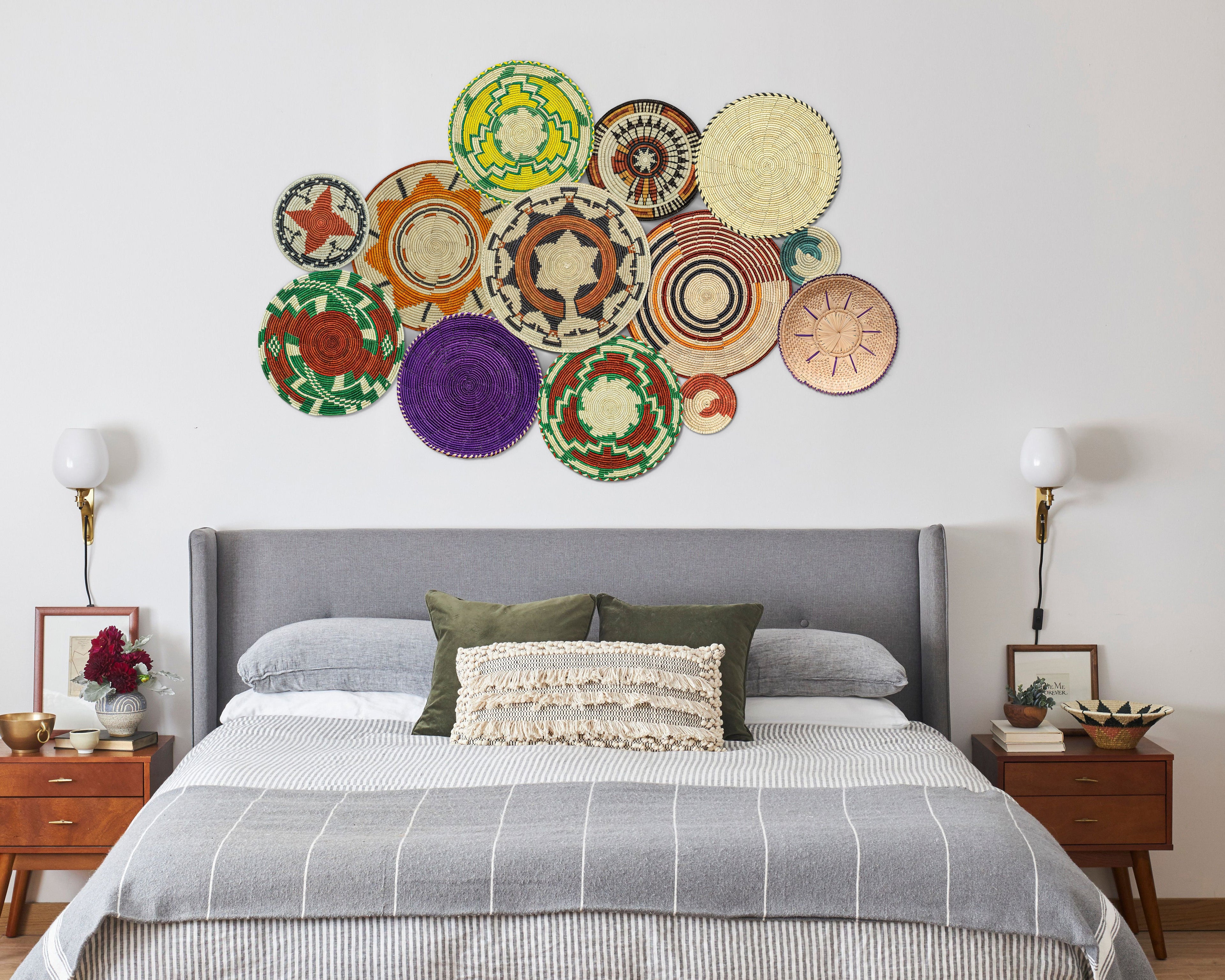 Set of 13 Handwoven wall baskets SET-154-13 N