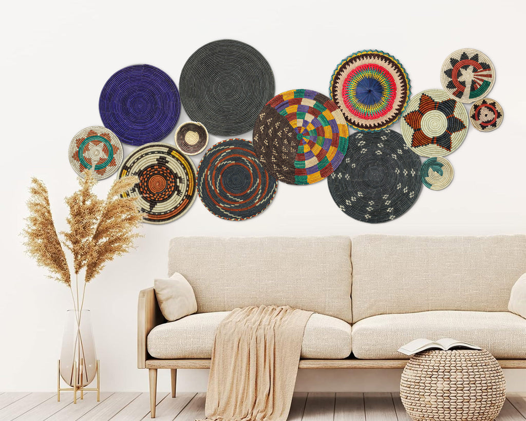 Set of 13 Handwoven wall baskets SET-180-13 N