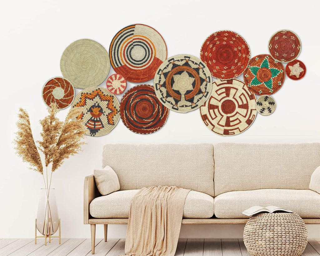 Set of 13 Handwoven wall baskets SET-182-13 N