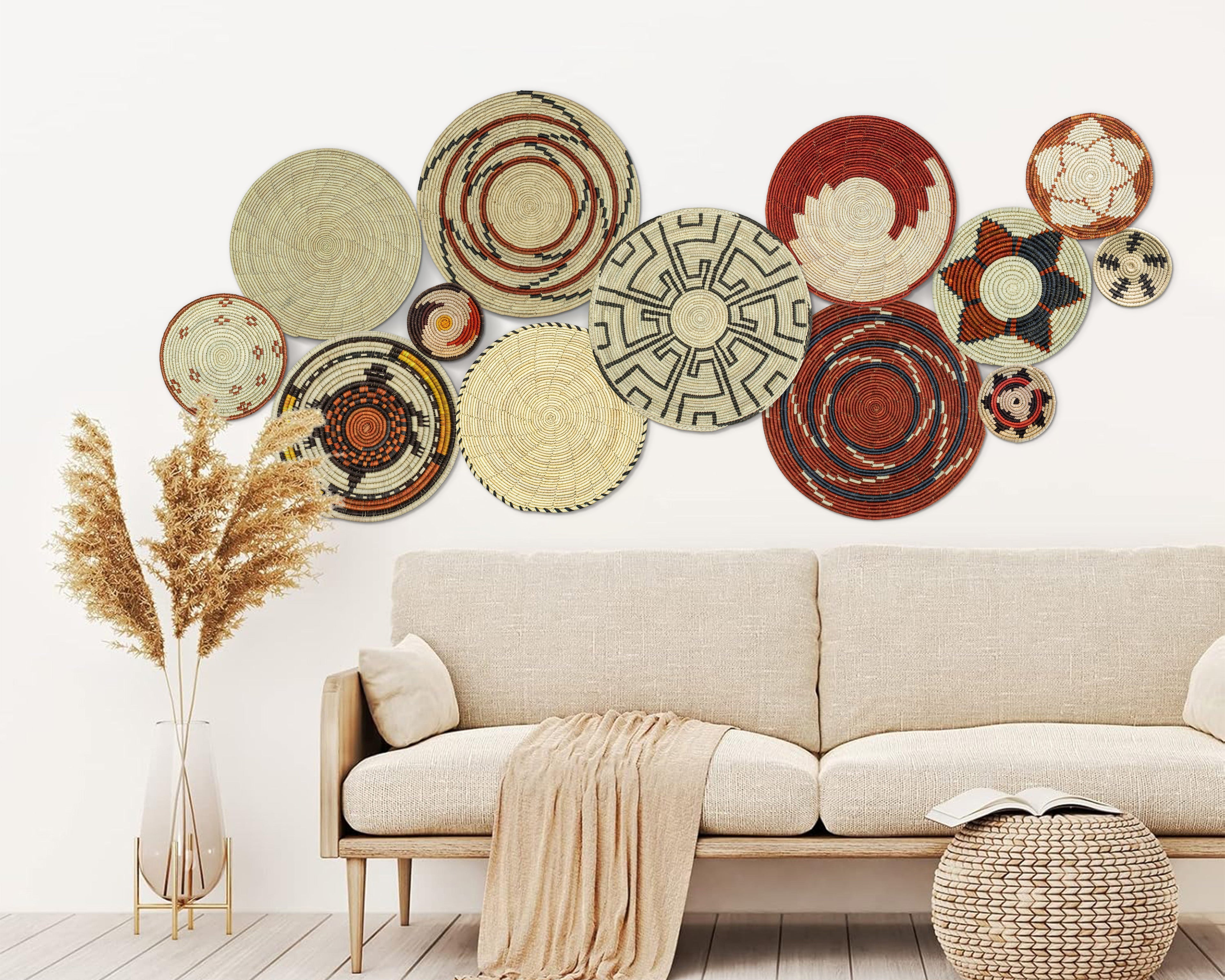 Set of 13 Handwoven wall baskets SET-175-13 N