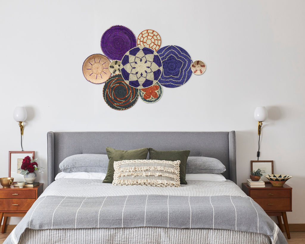 Set of 9 Handwoven wall baskets SET-15-9 N