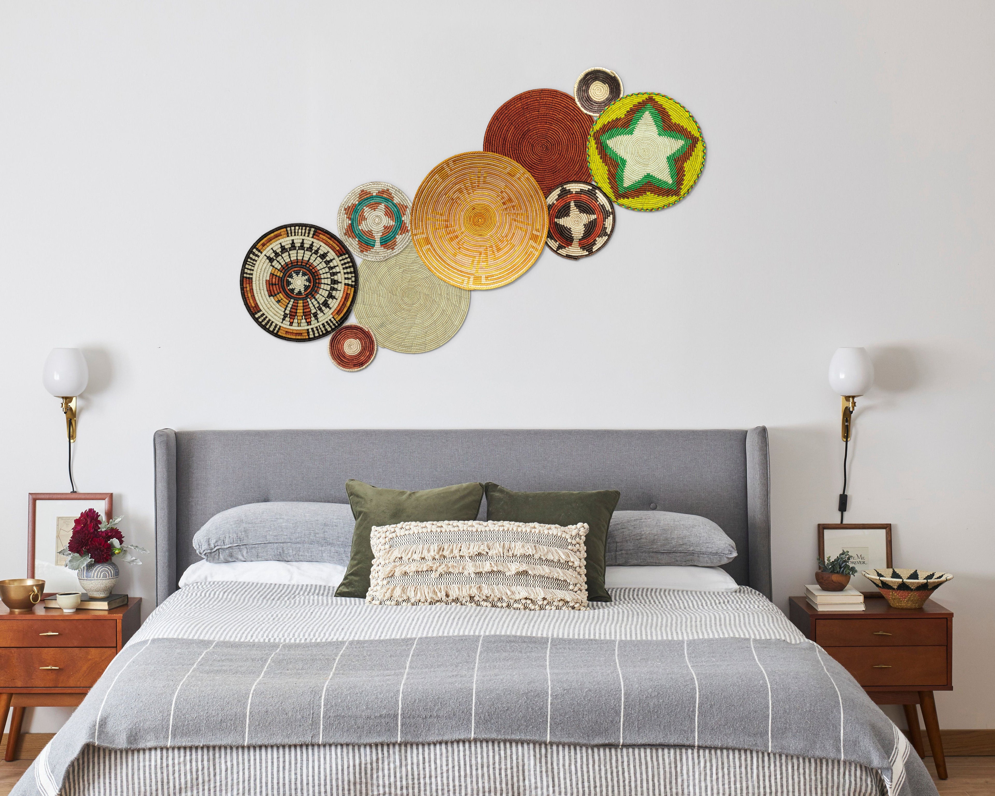 Set of 9 Handwoven wall baskets SET-20-9 N