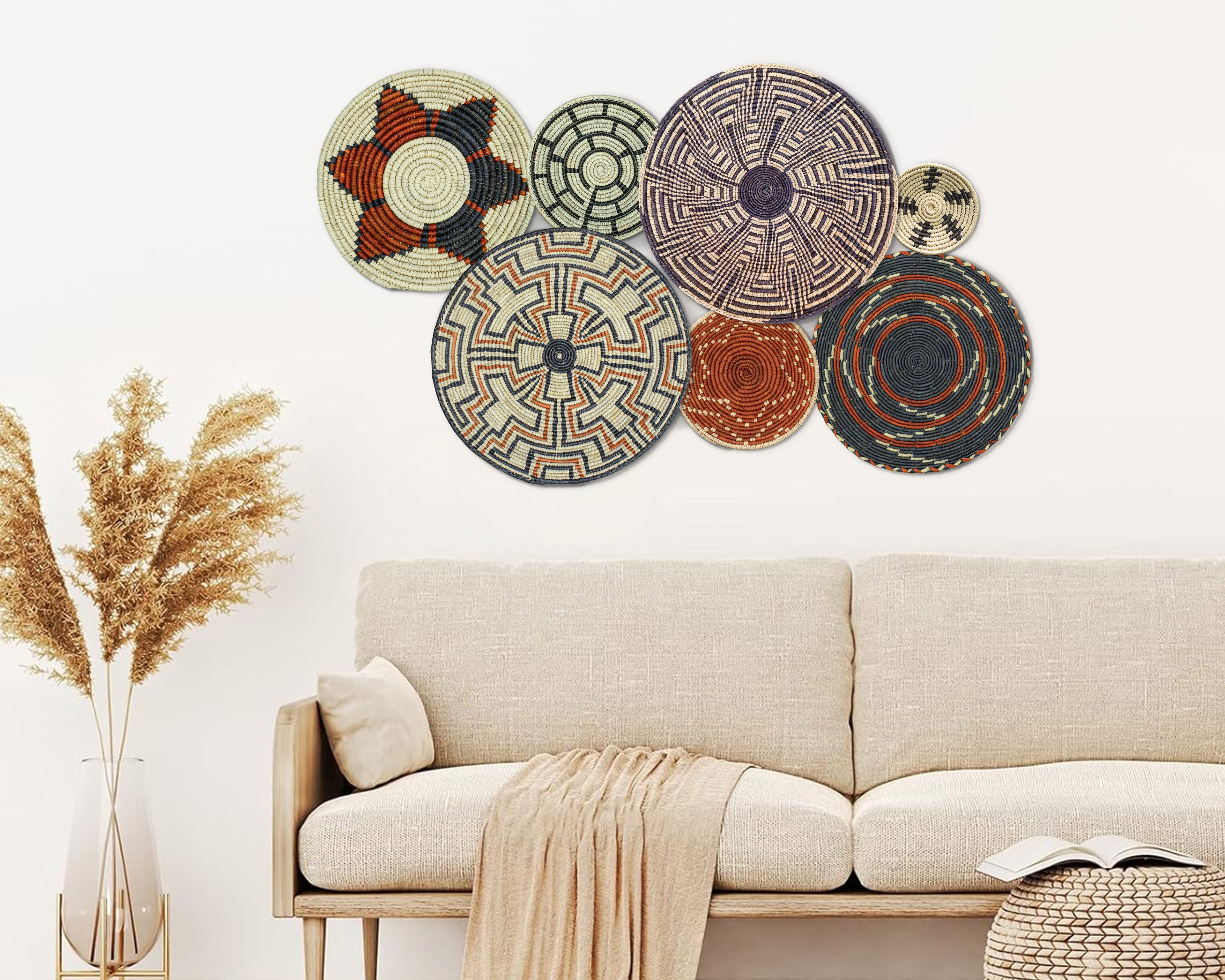 Set of 7 Handwoven wall baskets Set 50-7-N