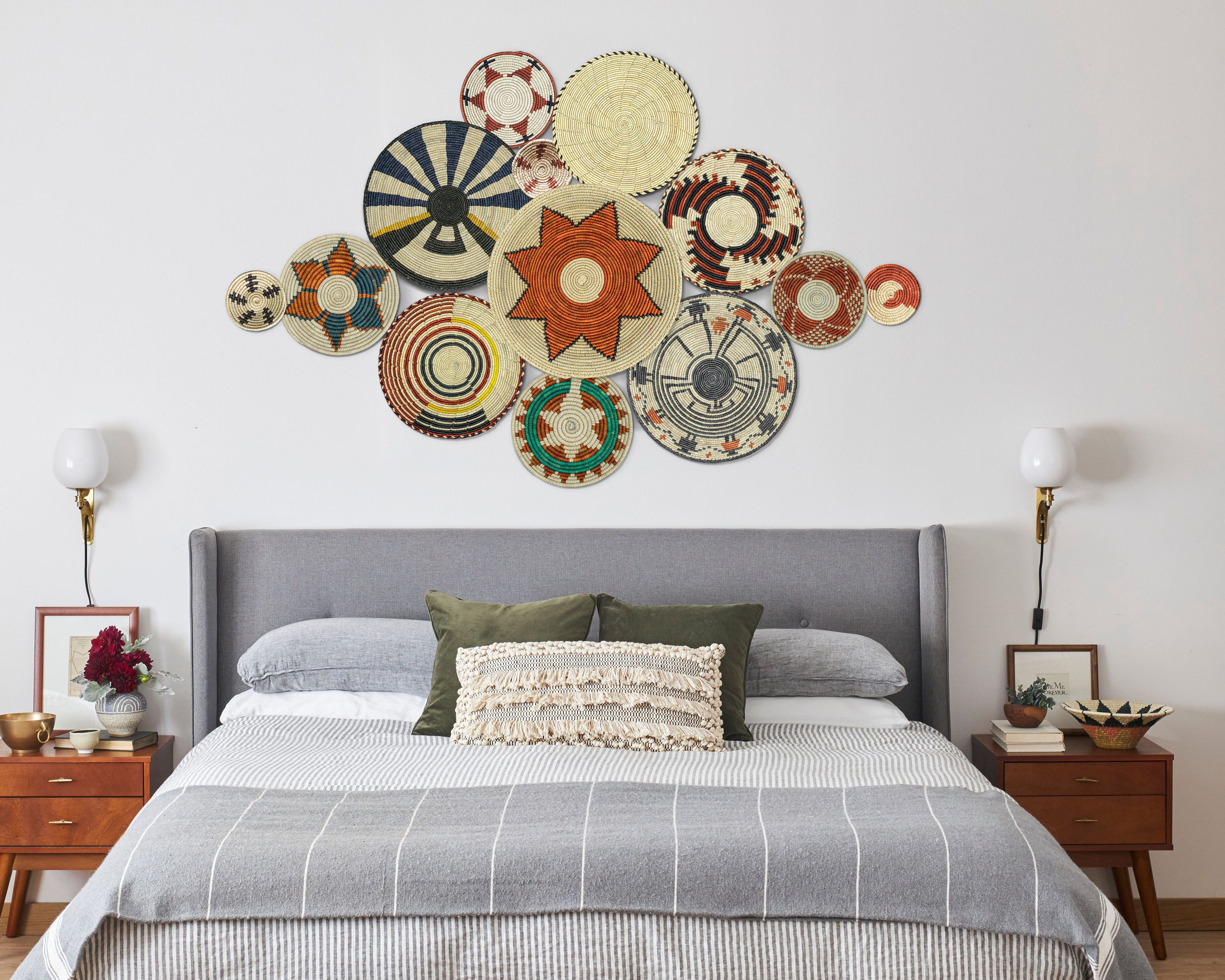 Set of 13 Handwoven wall baskets SET-159-13 N