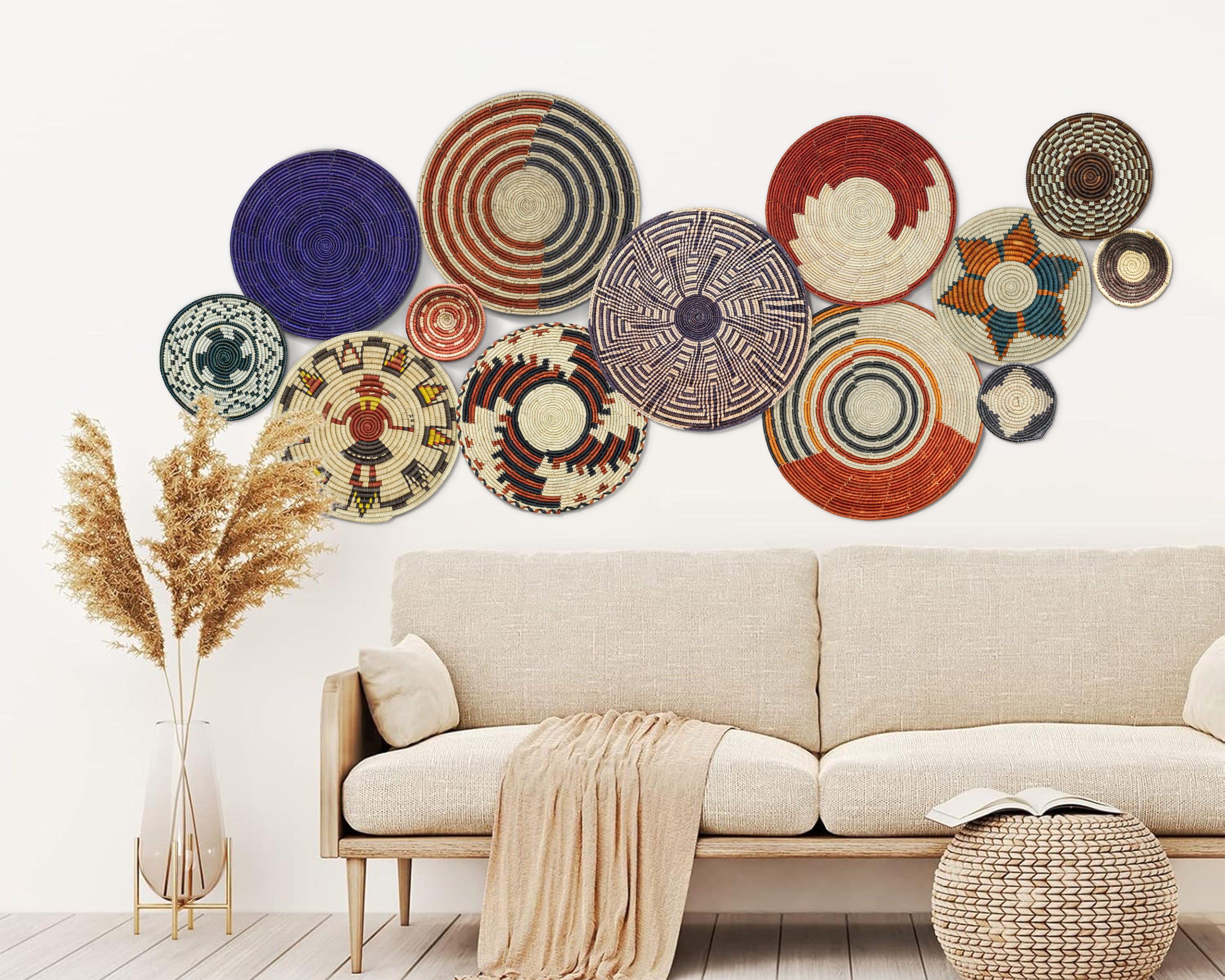 Set of 13 Handwoven wall baskets SET-177-13 N