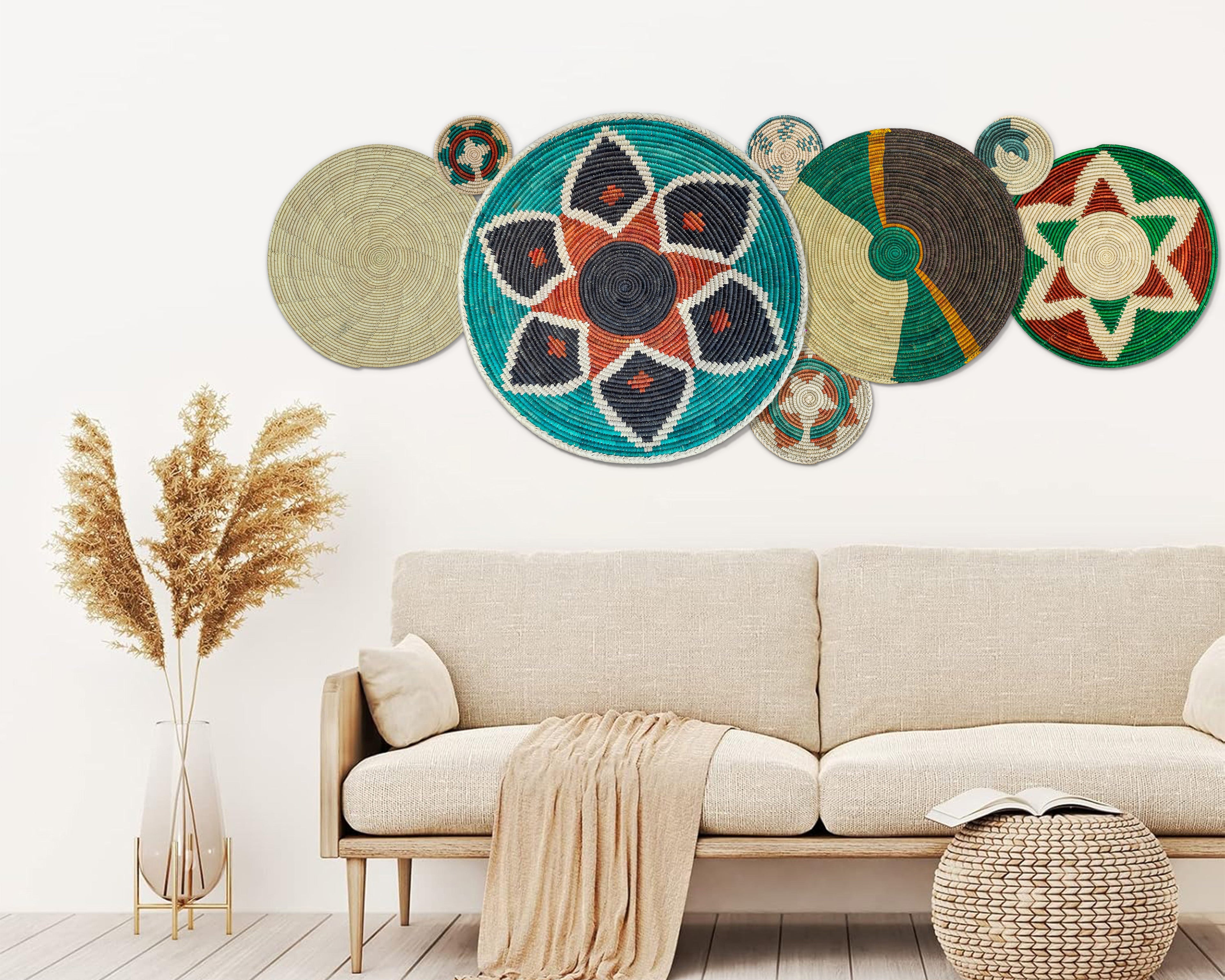 Set of 8 Handwoven wall baskets SET-325-8 N