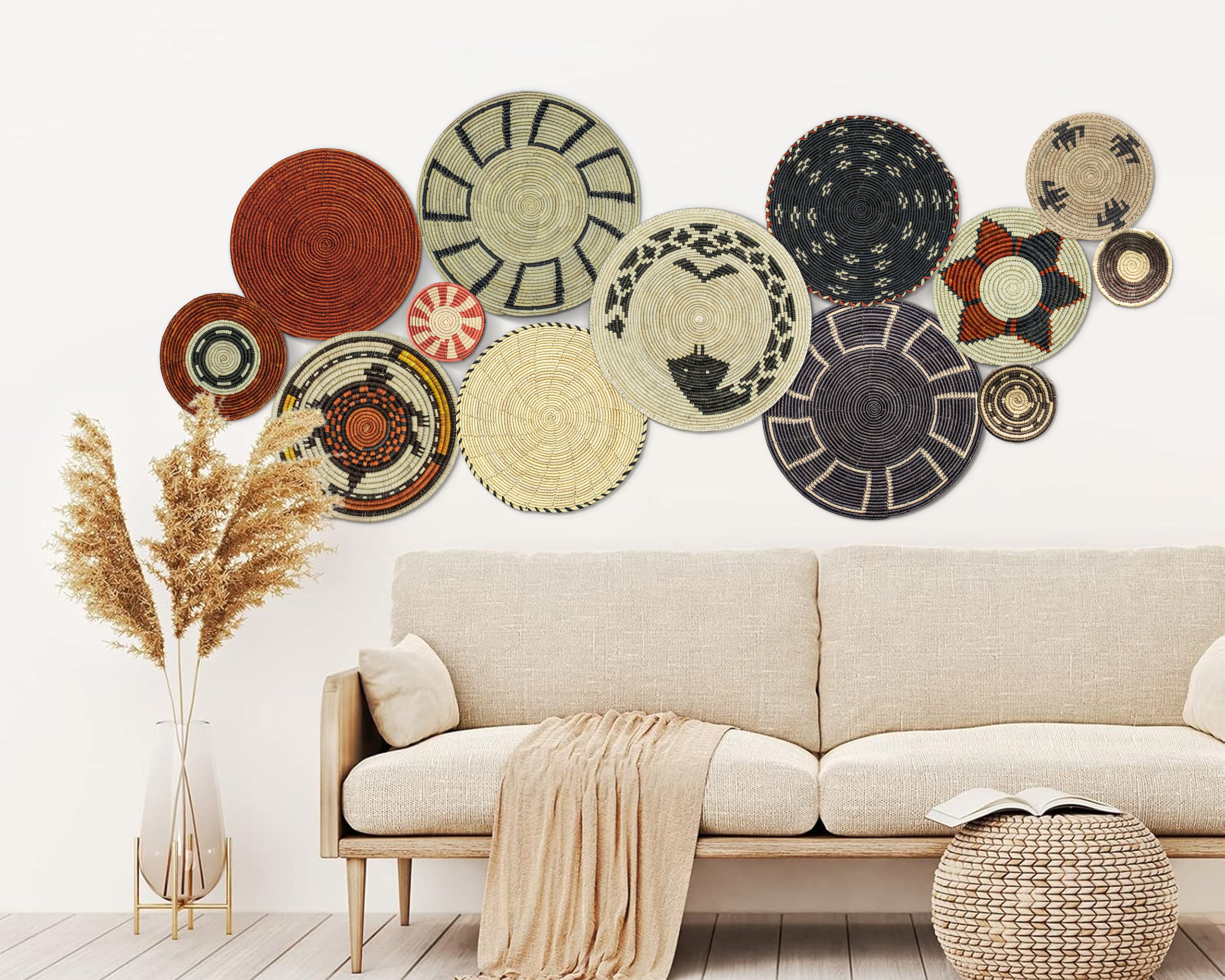 Set of 13 Handwoven wall baskets SET-176-13 N