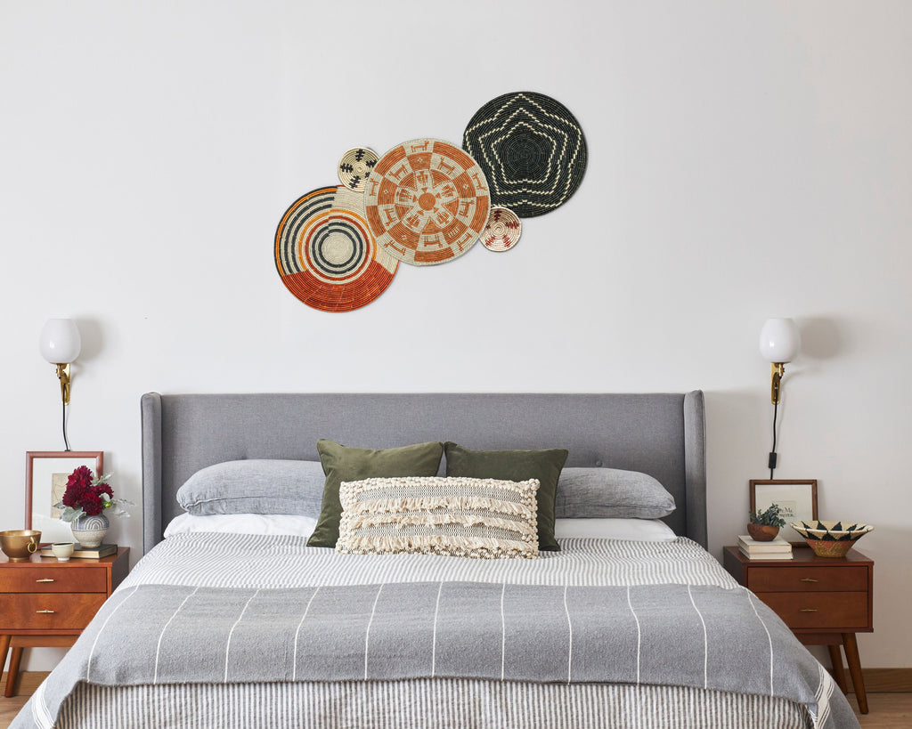 Set of 5 Handwoven wall baskets SET-63-5 N