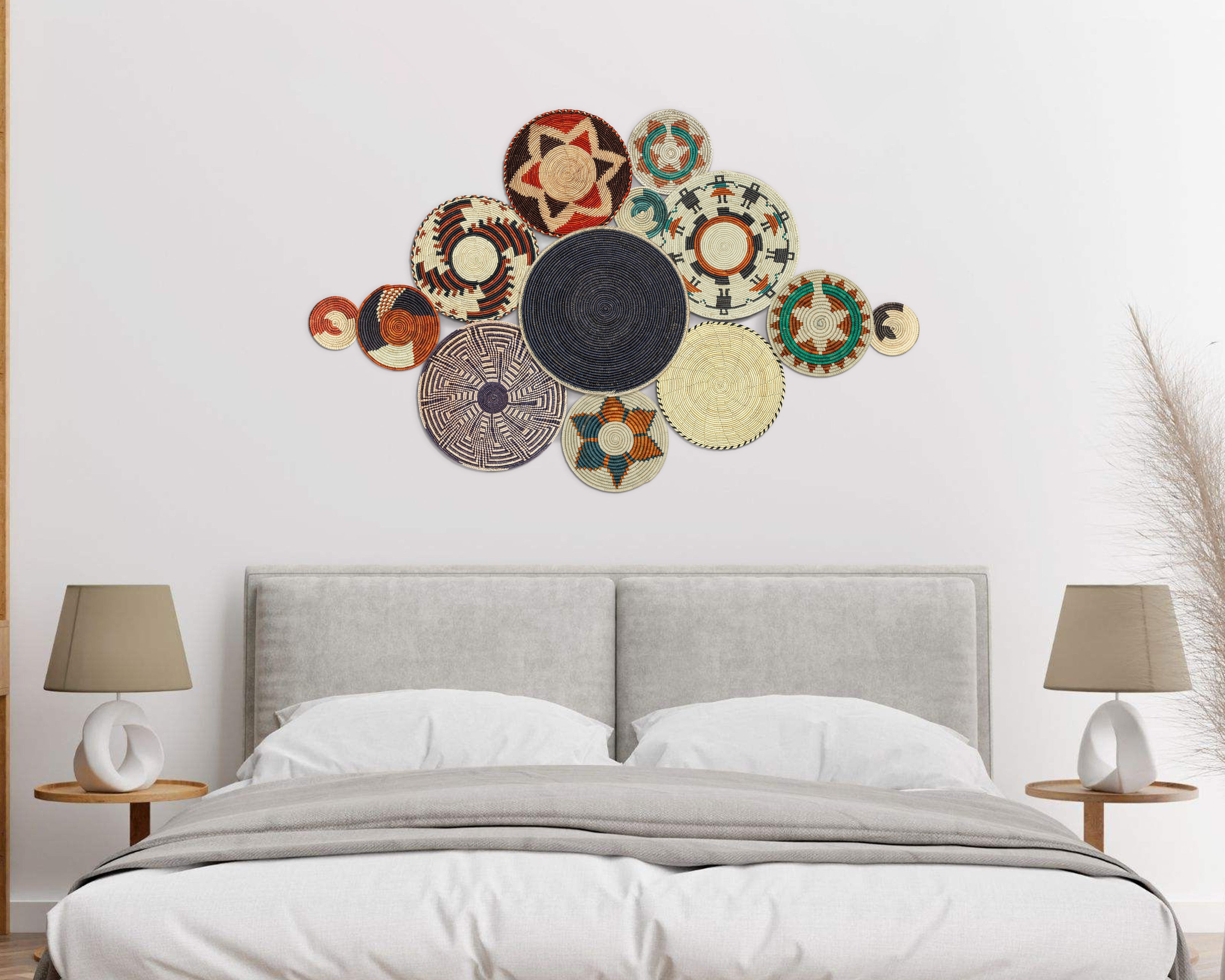 Set of 13 Handwoven wall baskets SET-158-13 N