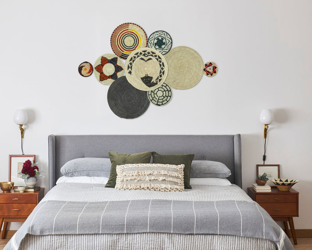 Set of 9 Handwoven wall baskets SET-17-9 N