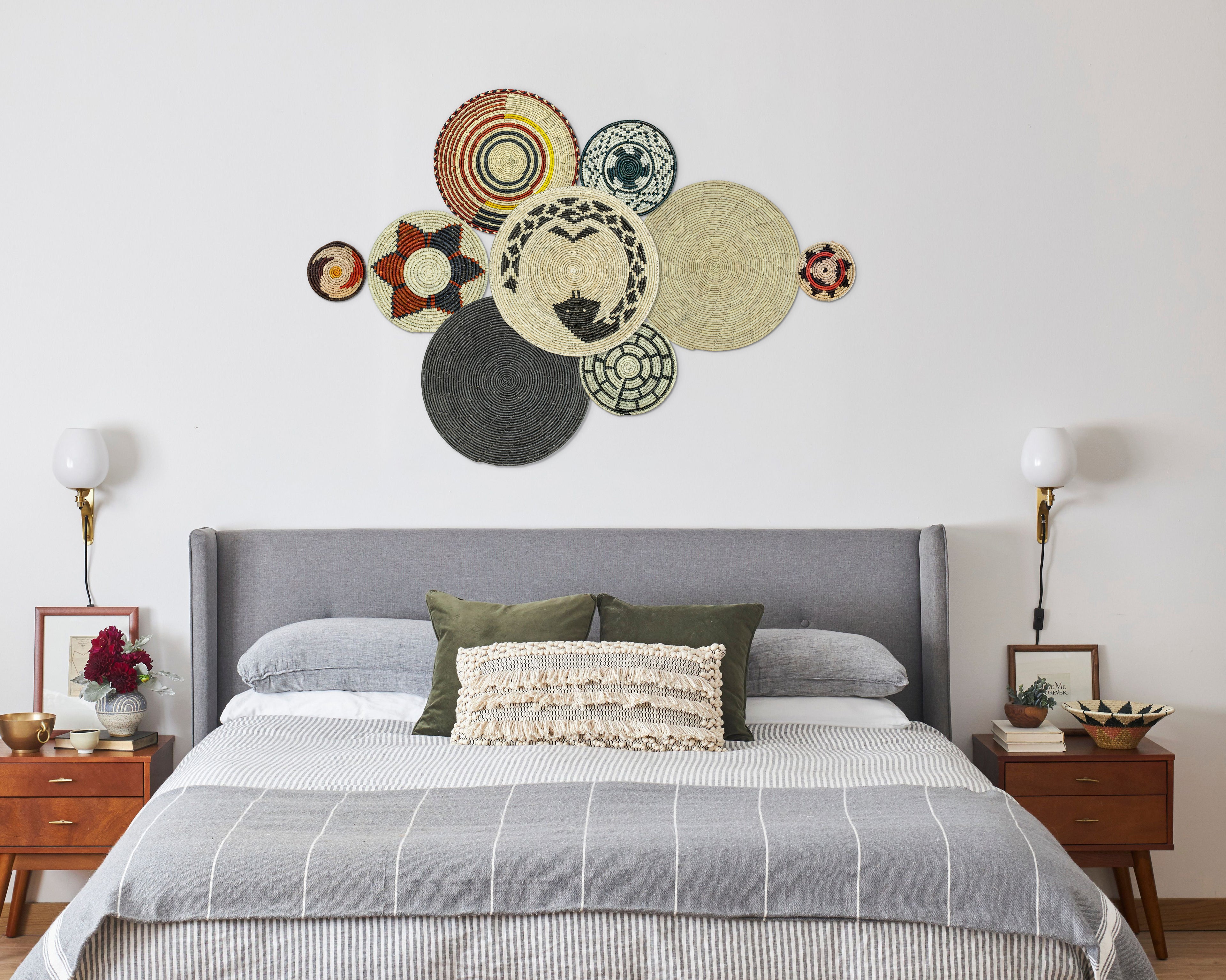 Set of 9 Handwoven wall baskets SET-17-9 N