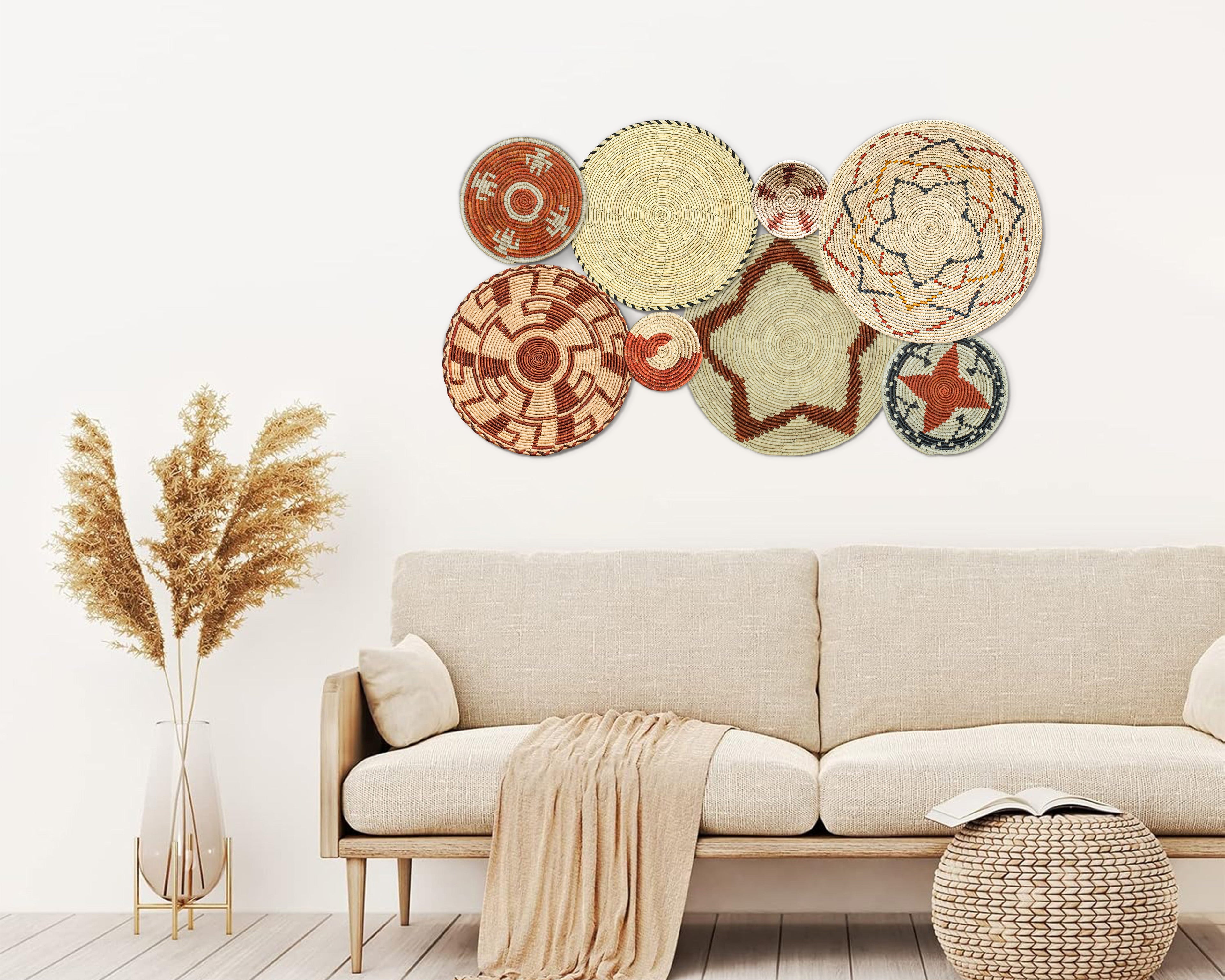 Set of 8 Handwoven wall baskets SET-246-8 N