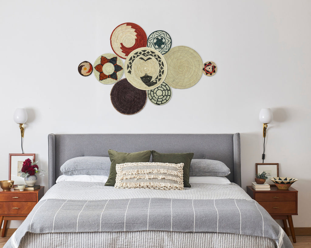 Set of 9 Handwoven wall baskets SET-17-9 N